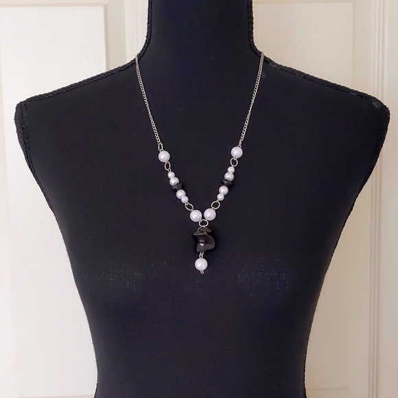 NWOT. Multiple Shapes/Colors/Materials Chained Necklace. - Picture 1 of 3